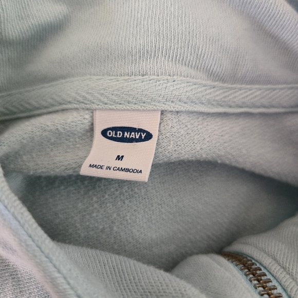 OLD NAVY Light teal tie dye Pullover Quarter Zip Sweater Size Medium - Picture 7 of 8